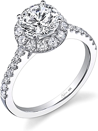 .80ctw Round Brilliant Cut Sylvie Pave Diamond Engagement Ring
