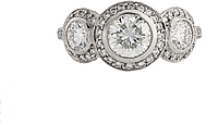 .86ct I/VS2 Three Stone Diamond Engagement Ring
