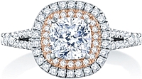 A.Jaffe Double Halo Split Shank Diamond Engagement Ring