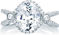 A.Jaffe Split Shank Halo Diamond Engagement Ring