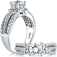 A.Jaffe Triple Row Diamond Engagement Ring