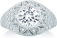 A.Jaffe Vintage Inspired Pave Diamond Engagement Ring