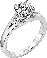 Art Carved Diamond solitaire Engagement Ring