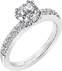 Art Carved Micro-Prong Set Diamond Engagement Ring .37