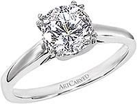 Art Carved Solitaire Diamond Engagement Ring