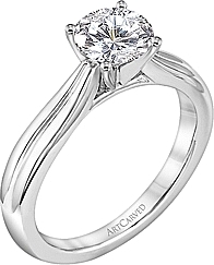 Art Carved Solitaire Diamond Engagement Ring