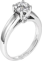 Art Carved Solitaire Engagement Ring w/ a Surprise Diamond .05
