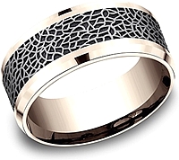 Benchmark 14k Rose Gold & Tantalum Men's Wedding Band