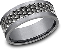 Benchmark Tantalum & 14k White Gold Men's Wedding Band