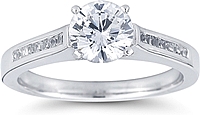 Cathedral Princess Cut Chanel-Set Diamond Engagement Ring