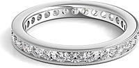 Channel Set Milgrain Round Brilliant Diamond Eternity Ring 1.00ct tw