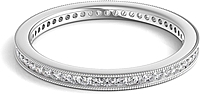 Channel Set Milgrain Round Brilliant Diamond Eternity Ring .25ct tw