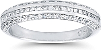 Channel-Set Princess Cut & Pave Diamond Wedding Ring