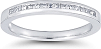 Channel-Set Princess Cut Diamond Wedding Ring