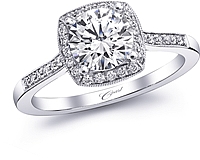 Coast Pave Halo Diamond Engagement Ring