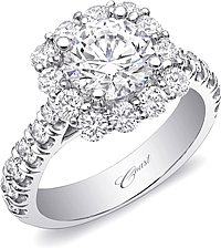 Coast Prong Set Halo Diamond Engagement Ring