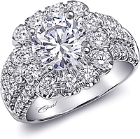 Coast Prong Set Triple Row Diamond Engagement Ring