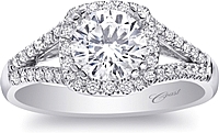 Coast Split Shank Halo Diamond Engagement Ring
