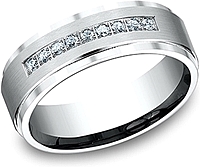 Comfort Fit Diamond Wedding Band- 7mm