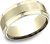 Comfort Fit Diamond Wedding Band- 8mm