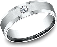 Comfort Fit Diamond Wedding Band-6mm