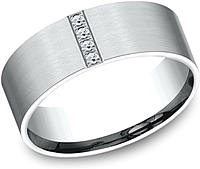 Comfort Fit Flat Diamond Wedding Band-8mm