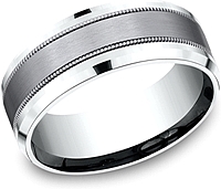 Comfort Fit Grey Tantalum Wedding Band-8mm