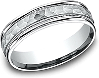 Comfort Fit Hammered Finish Wedding Band-6mm