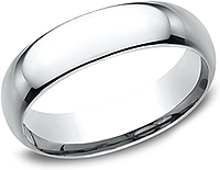 Comfort Fit High Polished Wedding Band- 6mm