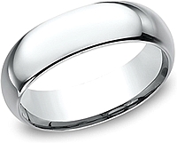 Comfort Fit High Polished Wedding Band- 7mm