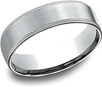 Comfort Fit Knurled Edge Wedding Band-6mm