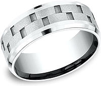 Comfort Fit Link Wedding Band-8mm