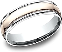 Comfort Fit Two-Tone Wedding Band- 6mm