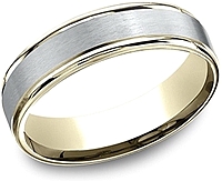 Comfort Fit Two-Tone Wedding Band- 6mm