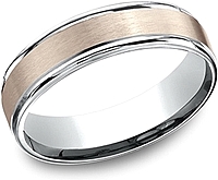 Comfort Fit Two-Tone Wedding Band- 6mm