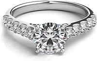Common Prong Round Brilliant Diamond Engagement Ring
