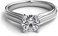 Contoure Engraved Diamond Solitaire Engagement Ring
