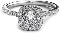 Cushion Halo Diamond Engagement Ring