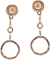 Dominique Cohen 18k Rose Gold White Topaz Drop Earrings