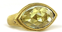 Dominique Cohen 18k Yellow Gold Mint Green Topaz Ring