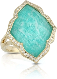 Doves Amazonite & Diamond Ring