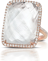 Doves Mother of Pearl & Diamond Ring