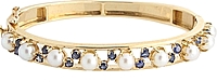 Estate 14k Yellow Gold Pearl & Sapphire Bracelet