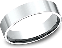 Flat Comfort Fit High Polished Wedding Band- 5mm