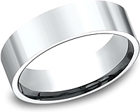 Flat Comfort Fit High Polished Wedding Band-6mm