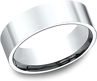 Flat Comfort Fit High Polished Wedding Band-7mm