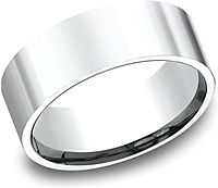 Flat Comfort Fit High Polished Wedding Band-8mm