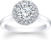 Flush Fit Pave Halo Diamond Engagement Ring