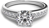 Graduated Pave Diamond Engagement Ring