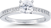 Graduated Pave Diamond Engagement Ring